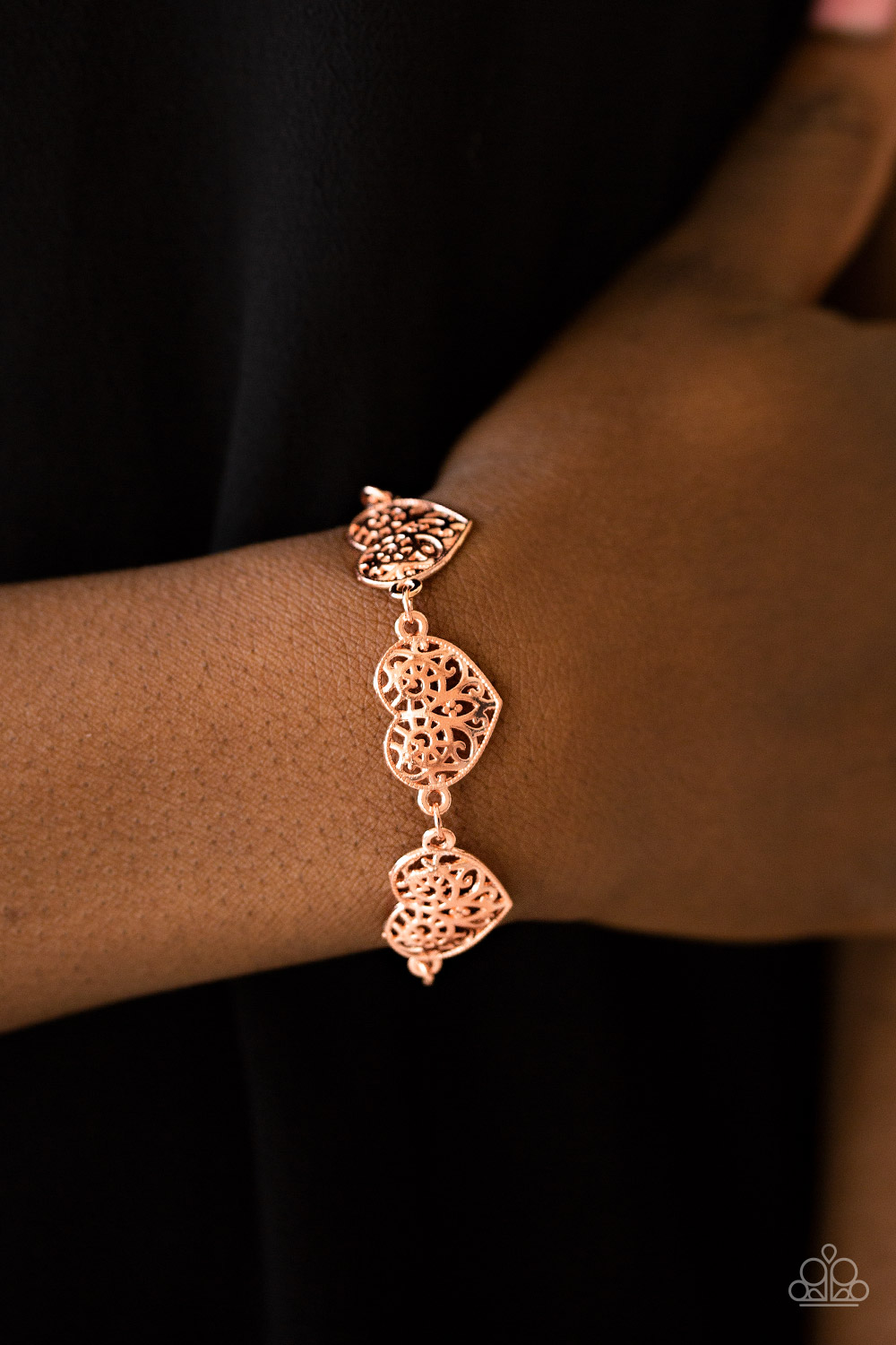 paparazzi copper heart bracelet