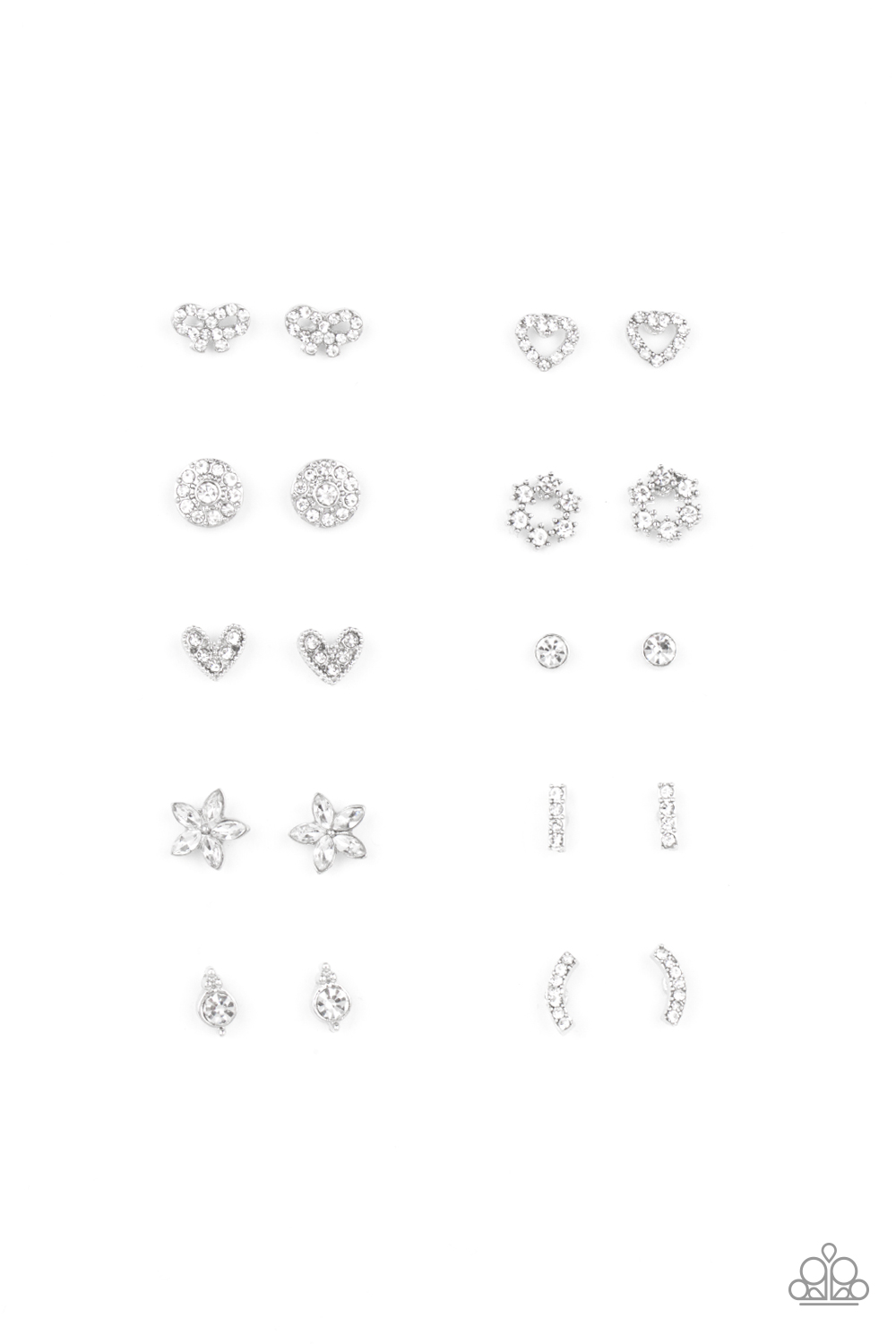 Dainty White Rhinestone Earrings (4436)