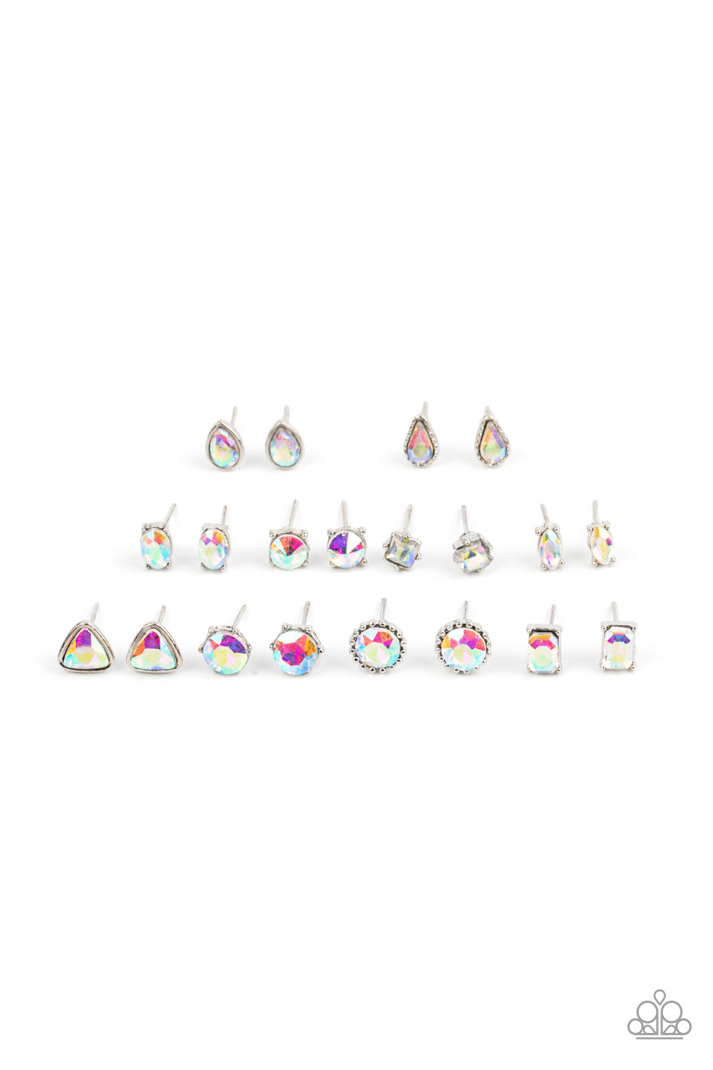 Iridescent Rhinestone Earrings (4435)