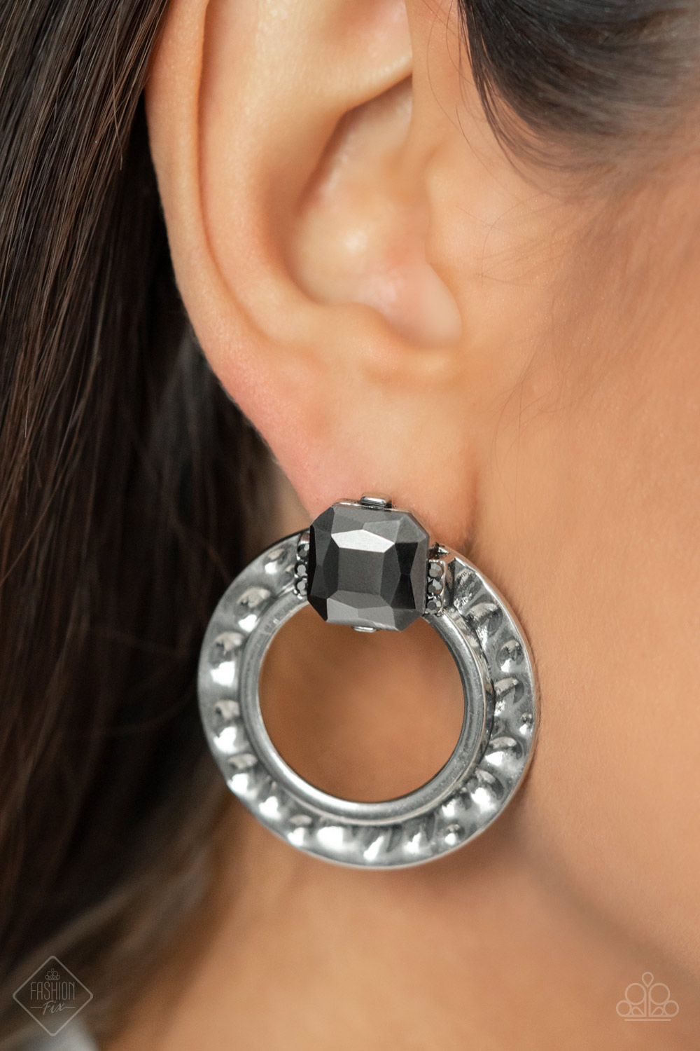 #4938 Smoldering Scintillation - Silver - Paparazzi Accessories Earrings