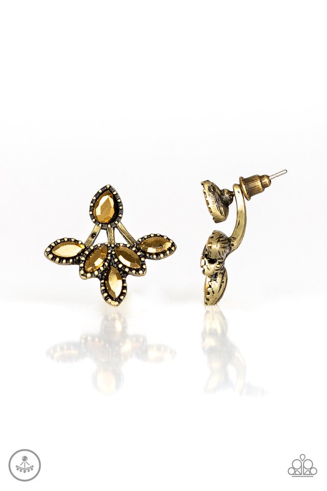 A Force To BEAM Reckoned With - Brass - Paparazzi Earring Image