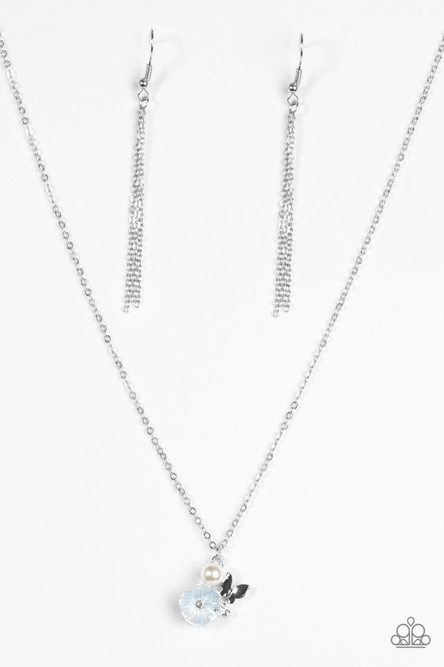 paparazzi blue flower necklace