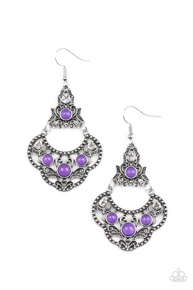 Garden State Glow - Purple - Paparazzi Earring Image