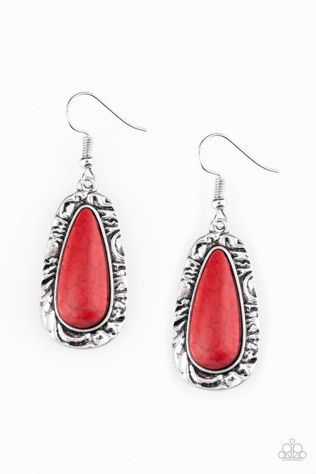 Cruzin Colorado - Red - Paparazzi Earring Image