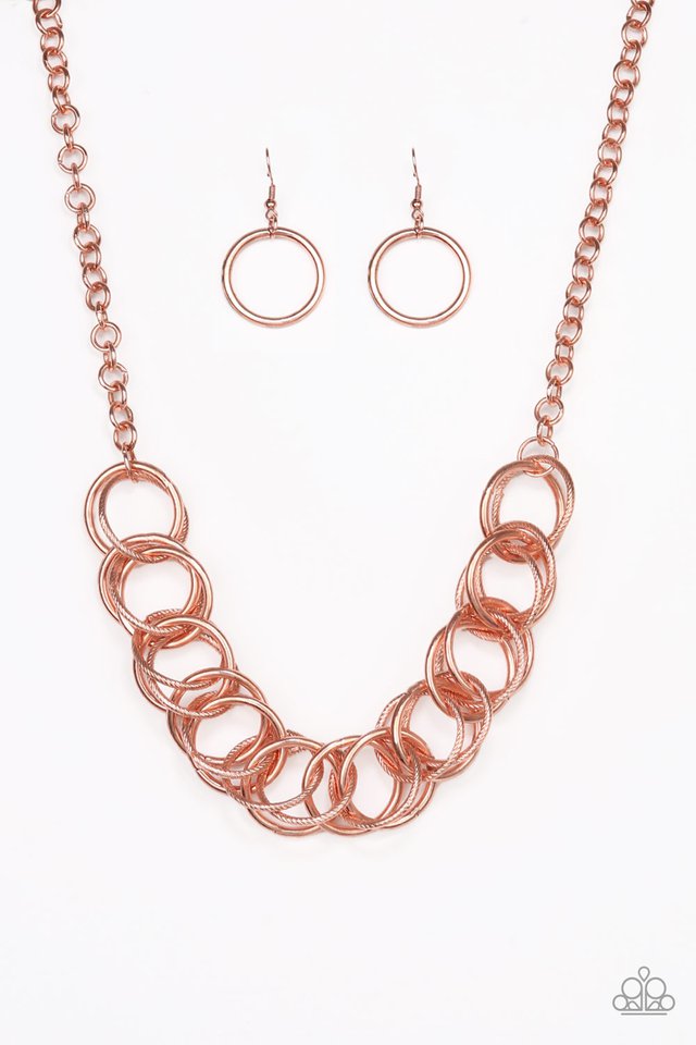 Heavy Metal Hero - Copper - Paparazzi Necklace Image