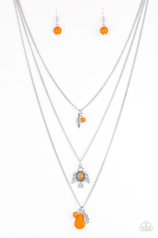 Soar With The Eagles - Orange - Paparazzi Necklace Image