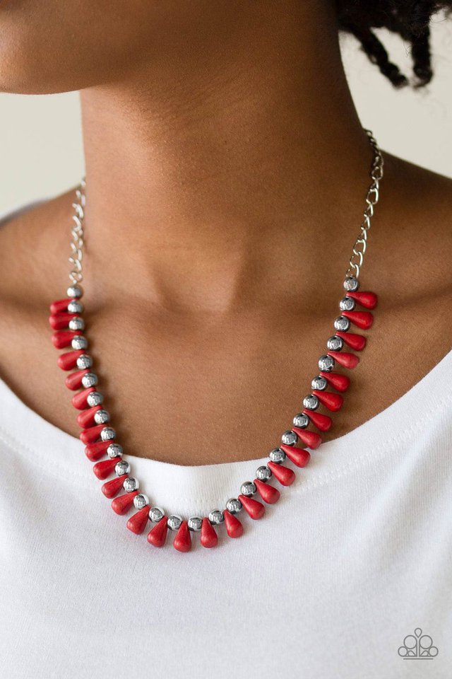 Extinct Species - Red - Paparazzi Necklace Image