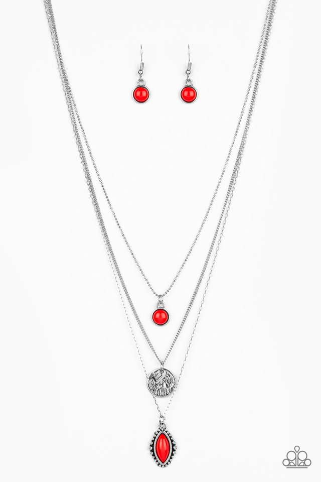 Tide Drifter - Red - Paparazzi Necklace Image