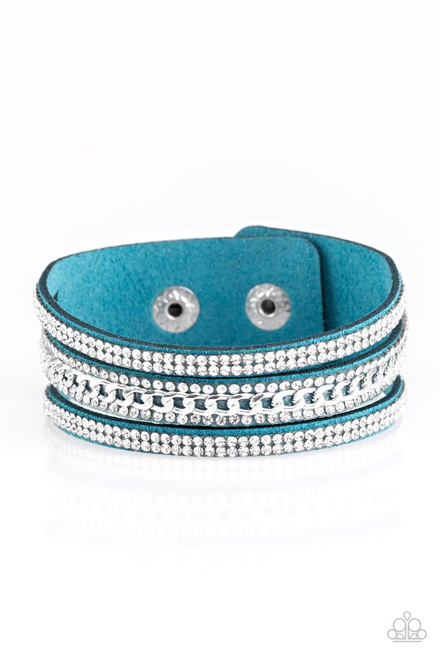 Rollin In Rhinestones - Blue - Paparazzi Bracelet Image