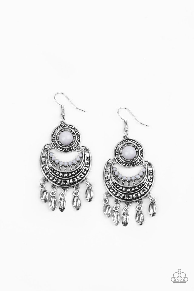 Mantra to Mantra - Silver - Paparazzi Earring Image