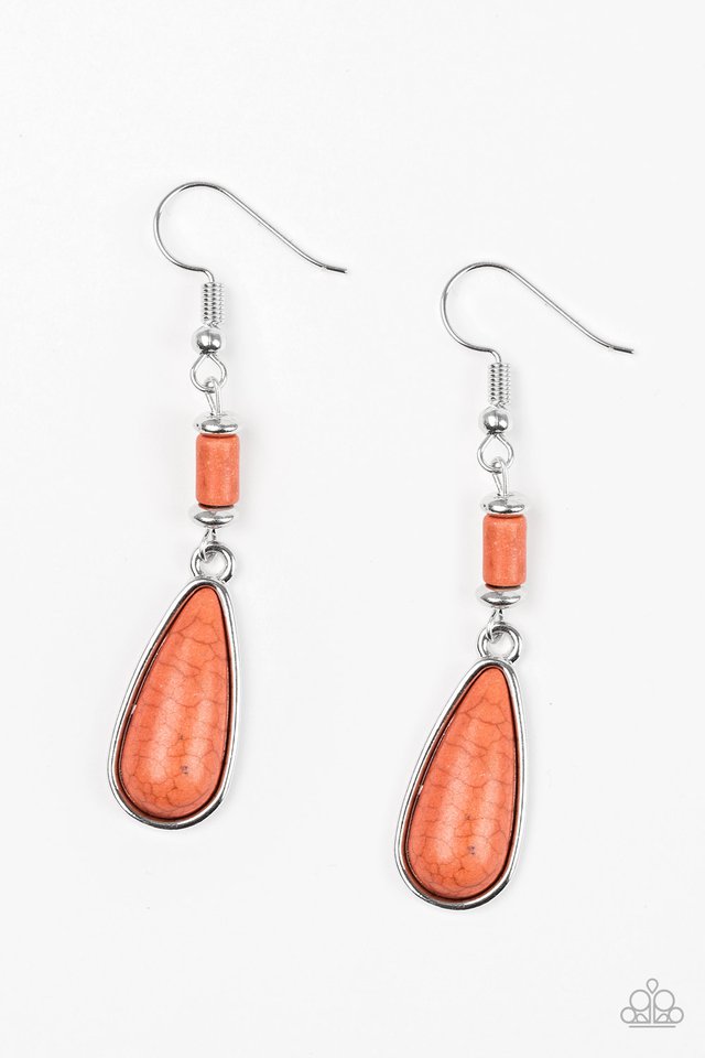 Courageously Canyon - Orange - Paparazzi Earring Image