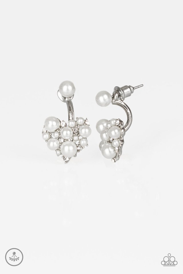 Star-Studded Success - White - Paparazzi Earring Image