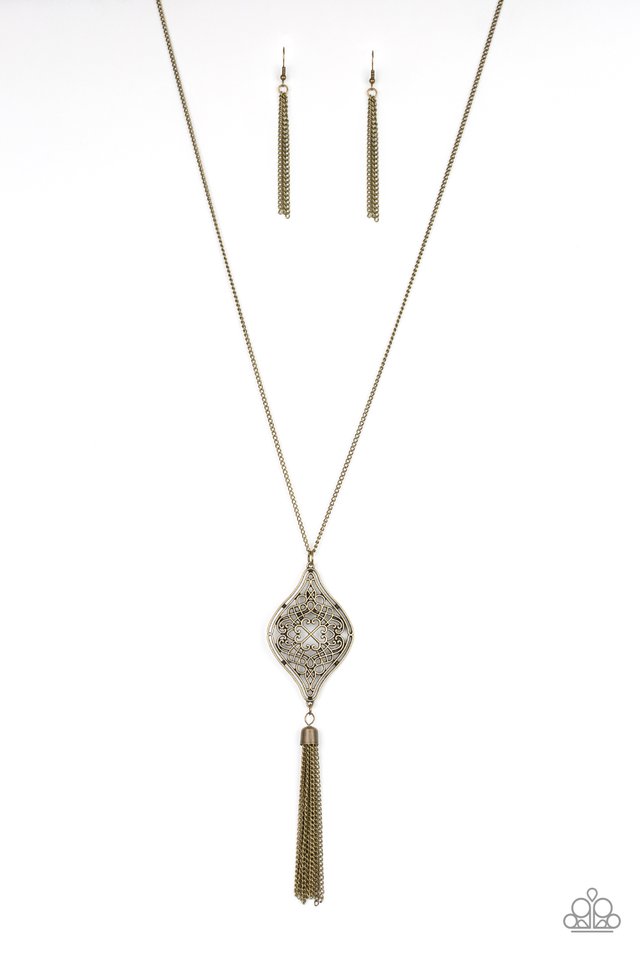 Totally Worth the TASSEL - Brass - Paparazzi Necklace Image