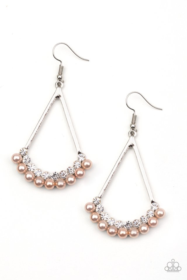 Top to Bottom - Brown - Paparazzi Earring Image