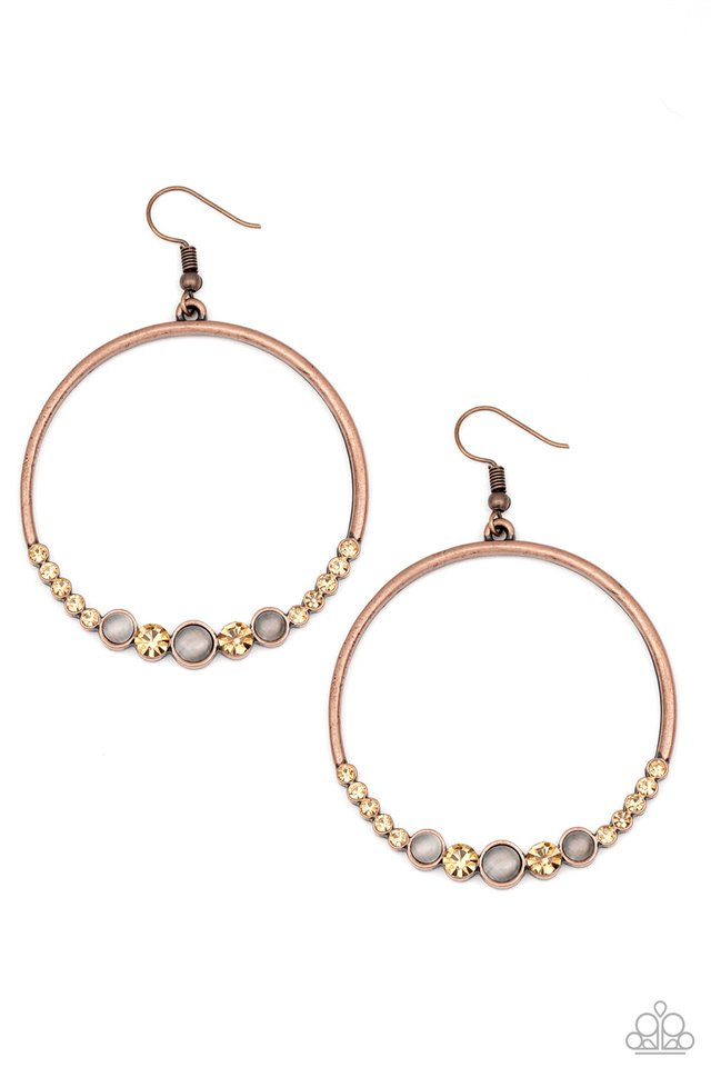 Dancing Radiance - Copper - Paparazzi Earring Image