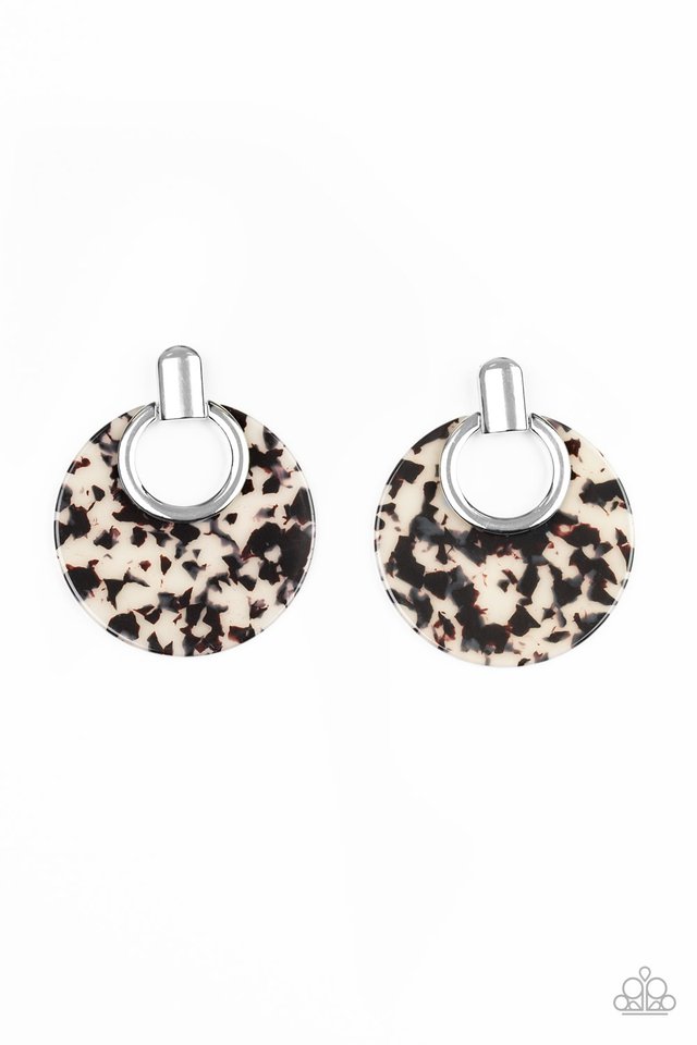 Metro Zoo - White - Paparazzi Earring Image