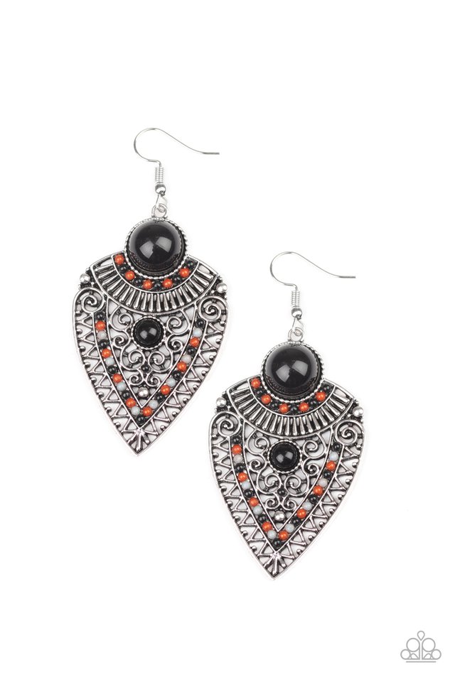 Tribal Territory - Black - Paparazzi Earring Image