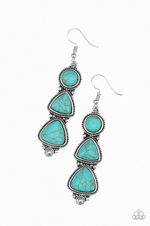 New Frontier - Blue - Paparazzi Earring Image