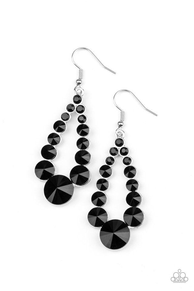 Here GLOWS Nothing! - Black - Paparazzi Earring Image