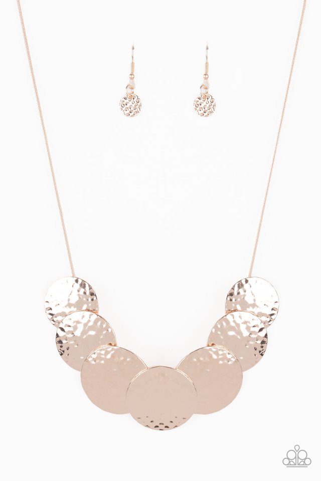 RADIAL Waves - Rose Gold - Paparazzi Necklace Image