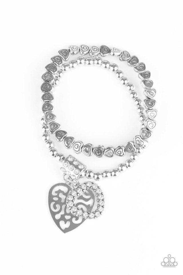 Think With Your Heart - White - Paparazzi Bracelet Image