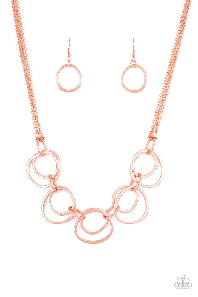 Asymmetrical Adornment - Copper - Paparazzi Necklace Image