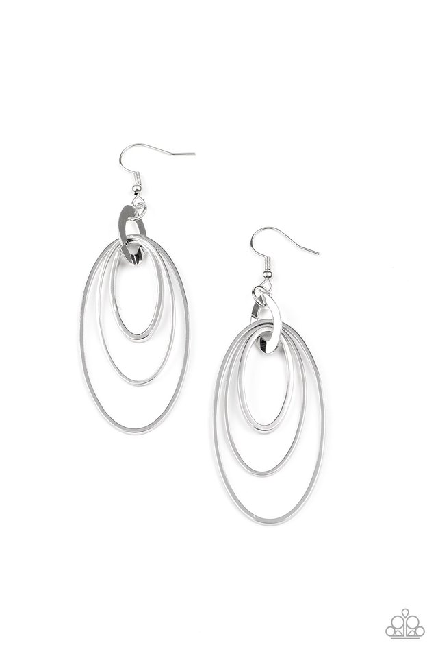 Shimmer Surge - Silver - Paparazzi Earring Image