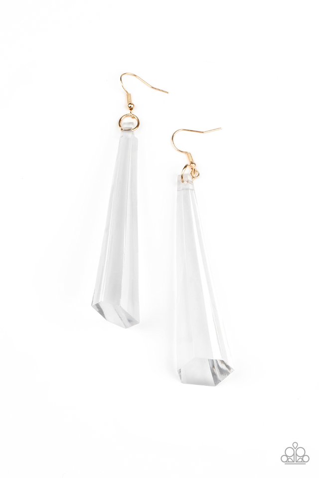 Break The Ice - Gold - Paparazzi Earring Image