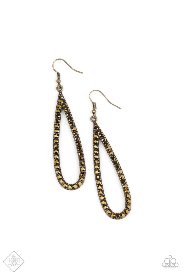 Glitzy Goals - Brass - Paparazzi Earring Image