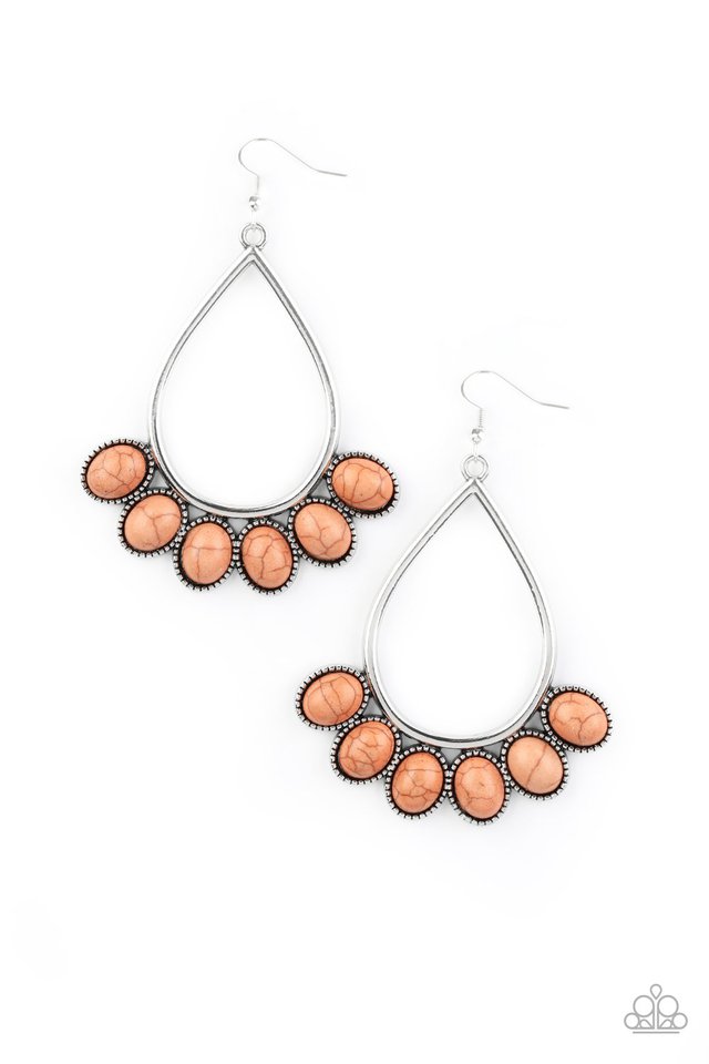 Stone Sky - Brown - Paparazzi Earring Image