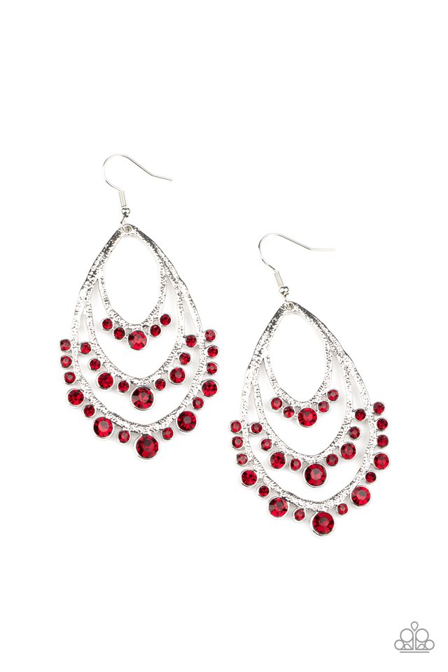 Break Out In TIERS - Red - Paparazzi Earring Image