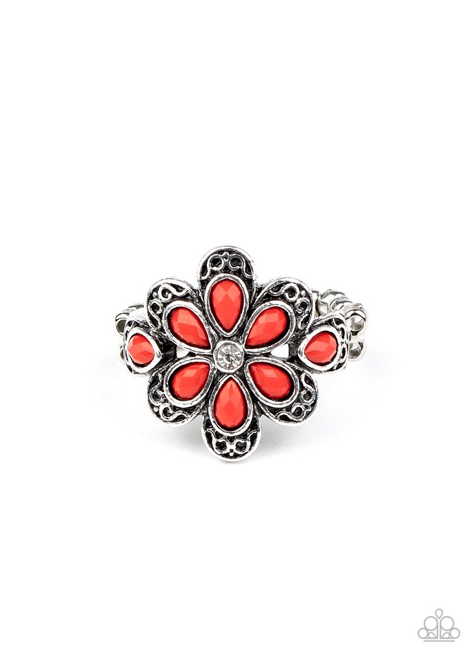 Fruity Florals - Red - Paparazzi Ring Image