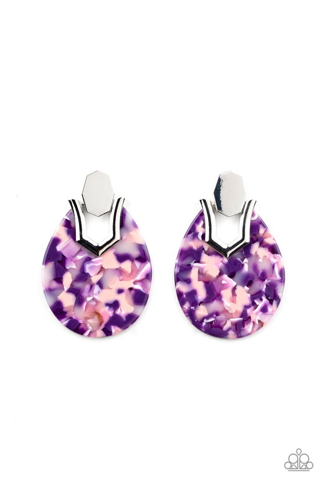 HAUTE Flash - Purple - Paparazzi Earring Image