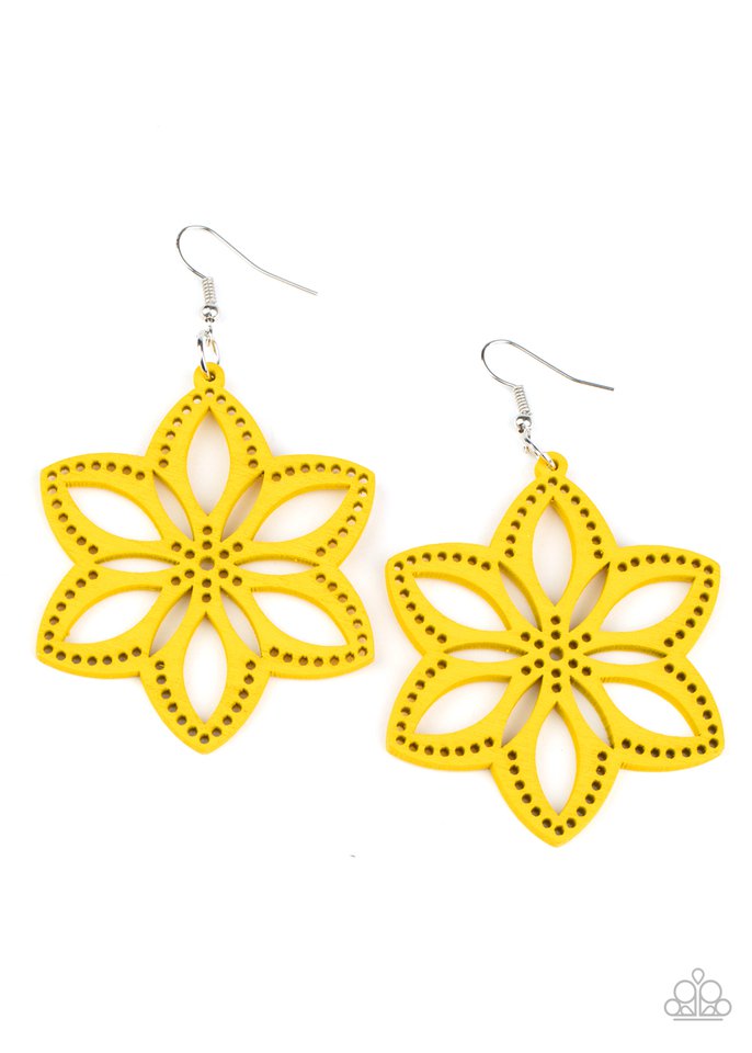 Bahama Blossoms - Yellow - Paparazzi Earring Image