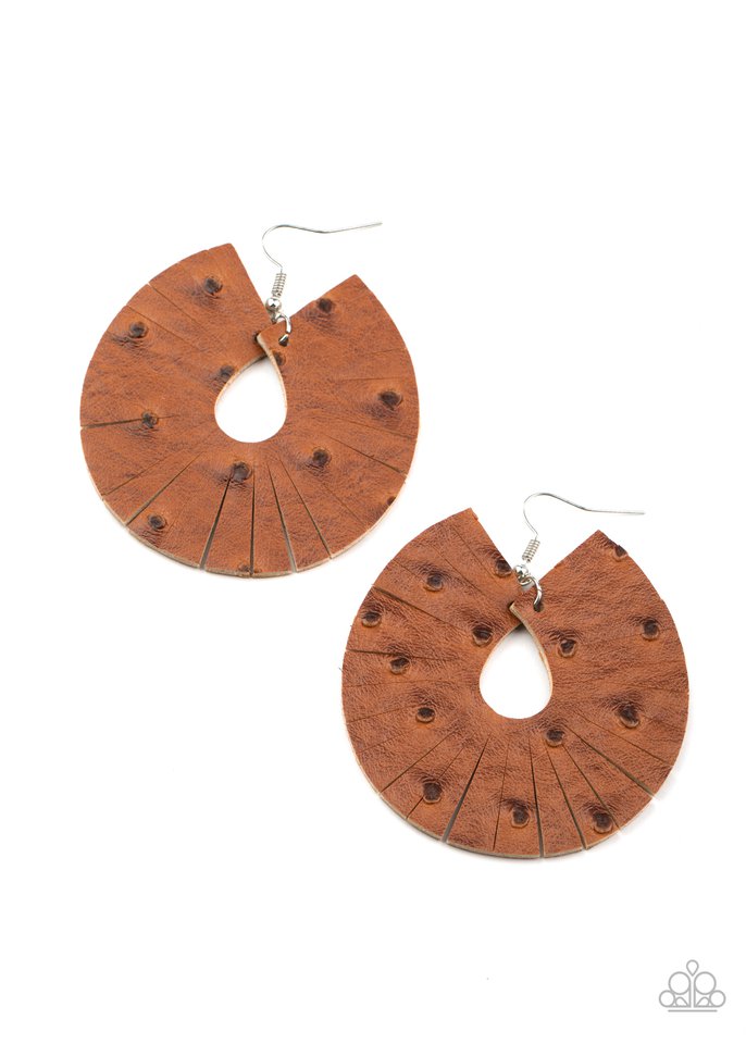 Palm Islands - Brown - Paparazzi Earring Image