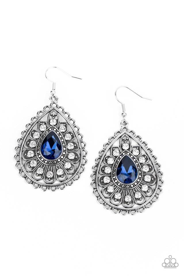Eat, Drink, and BEAM Merry - Blue - Paparazzi Earring Image