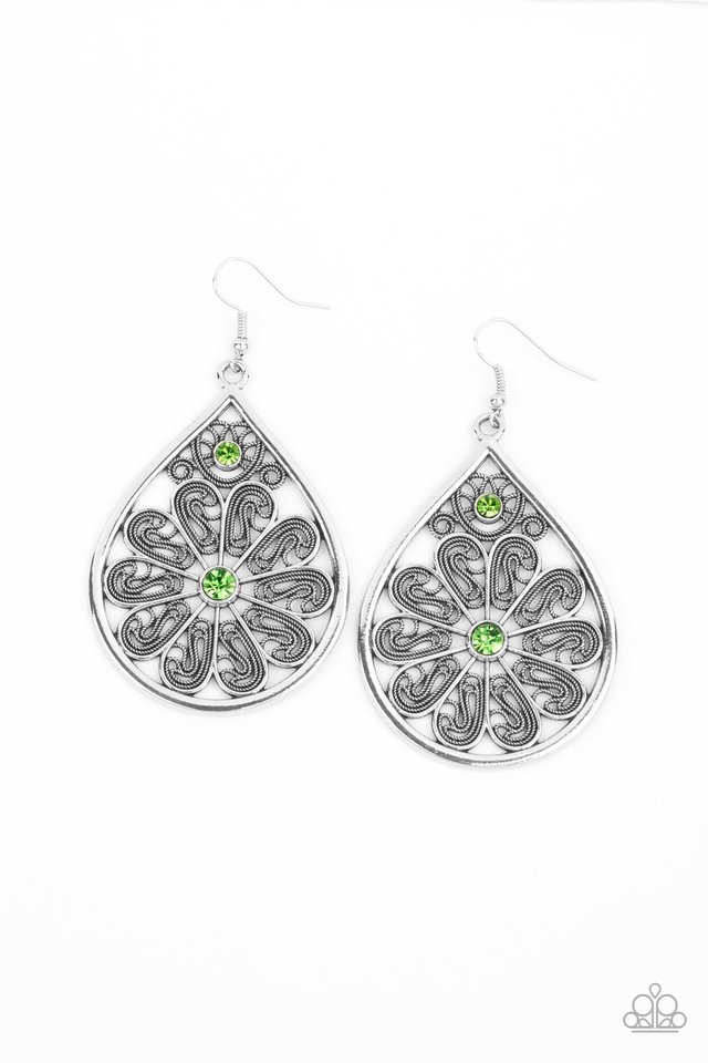 Whimsy Dreams - Green - Paparazzi Earring Image