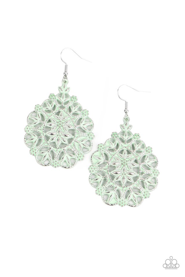 Floral Affair - Green - Paparazzi Earring Image