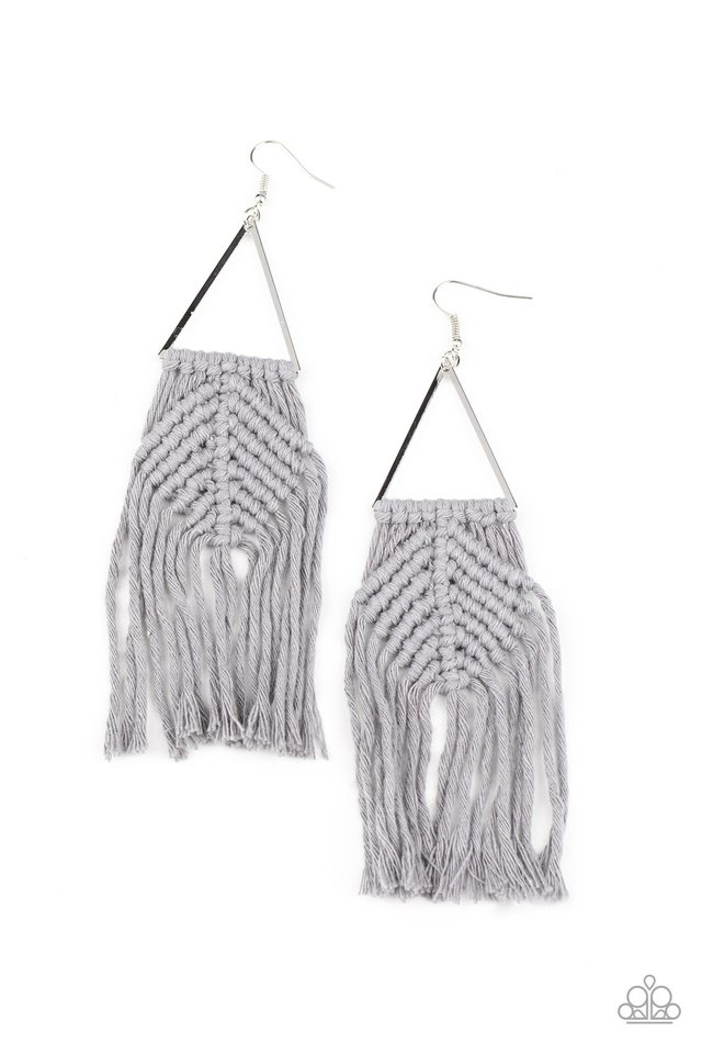 Macrame Jungle - Silver - Paparazzi Earring Image