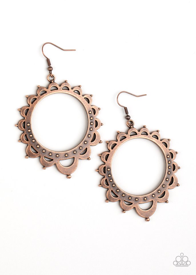 Casually Capricious - Copper - Paparazzi Earring Image