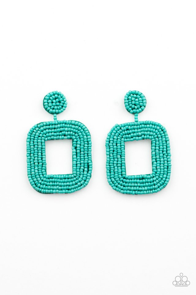 Beaded Bella - Blue - Paparazzi Earring Image