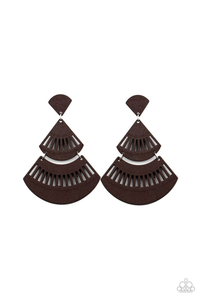 Oriental Oasis - Brown - Paparazzi Earring Image