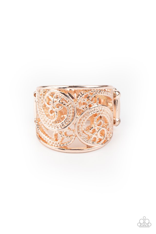 Turning The Tides - Rose Gold - Paparazzi Ring Image