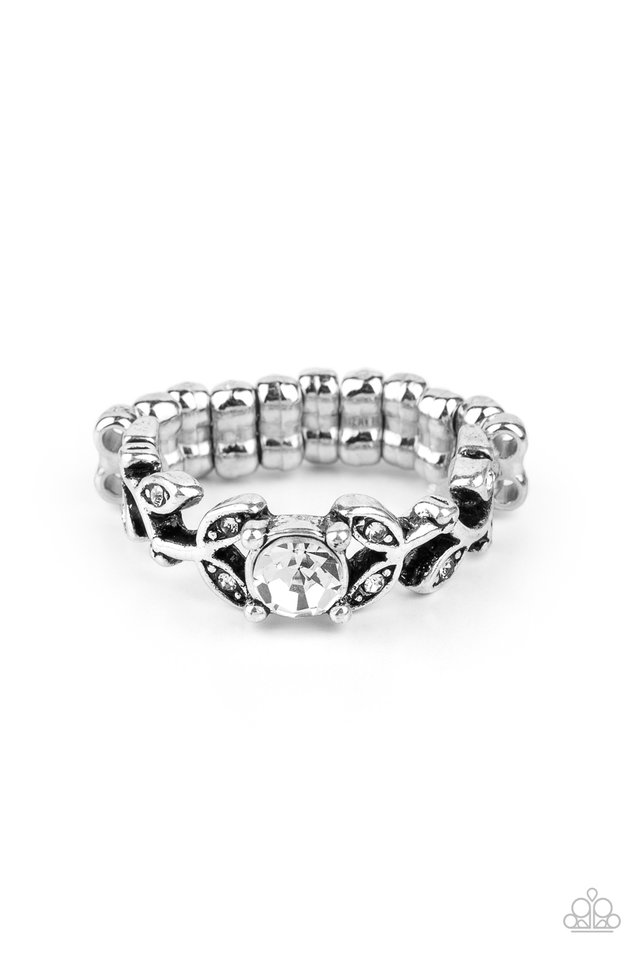 Frosted Flower Beds - White - Paparazzi Ring Image