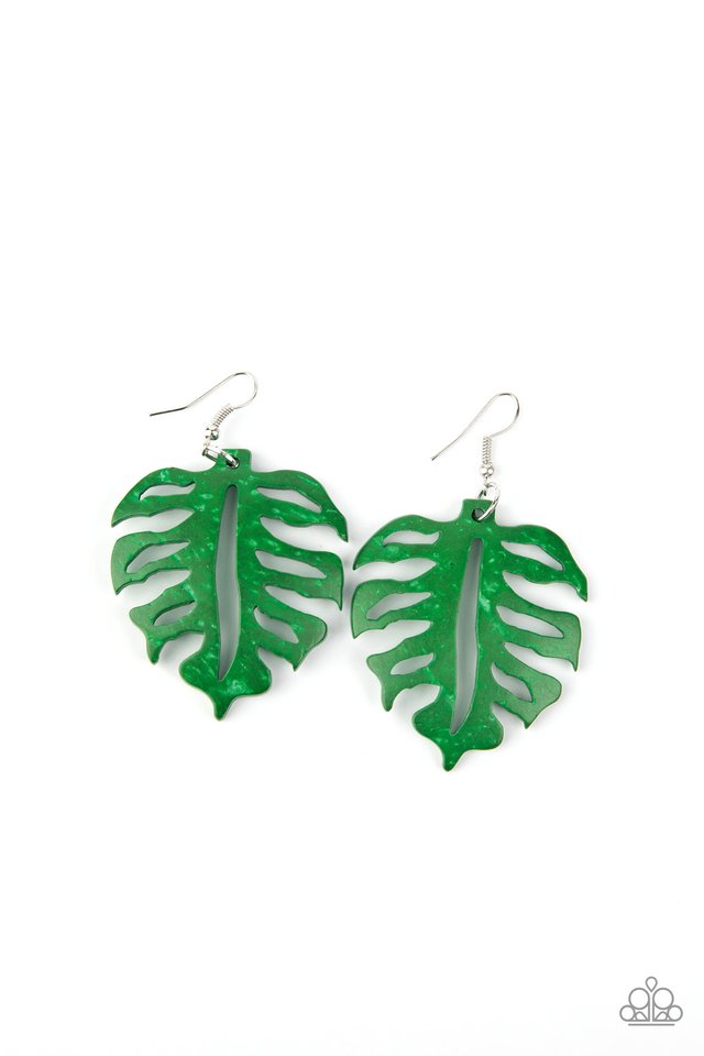 Shake Your PALMS PALMS - Green - Paparazzi Earring Image