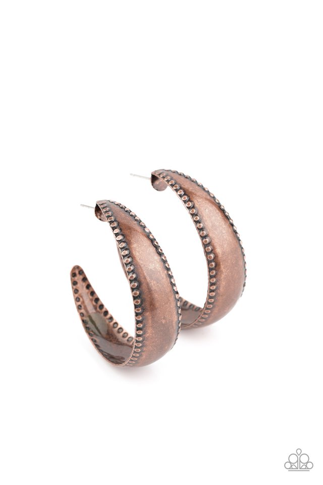 Burnished Benevolence - Copper - Paparazzi Earring Image