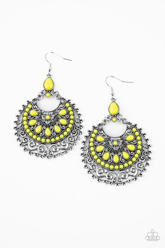 Laguna Leisure - Yellow - Paparazzi Earring Image