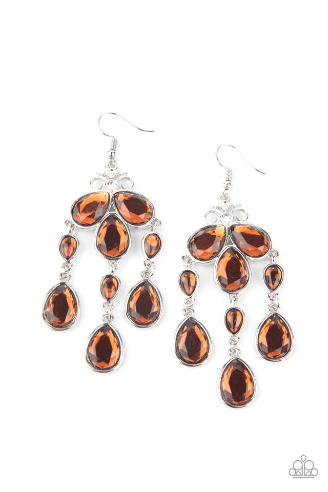 Clear The HEIR - Brown - Paparazzi Earring Image