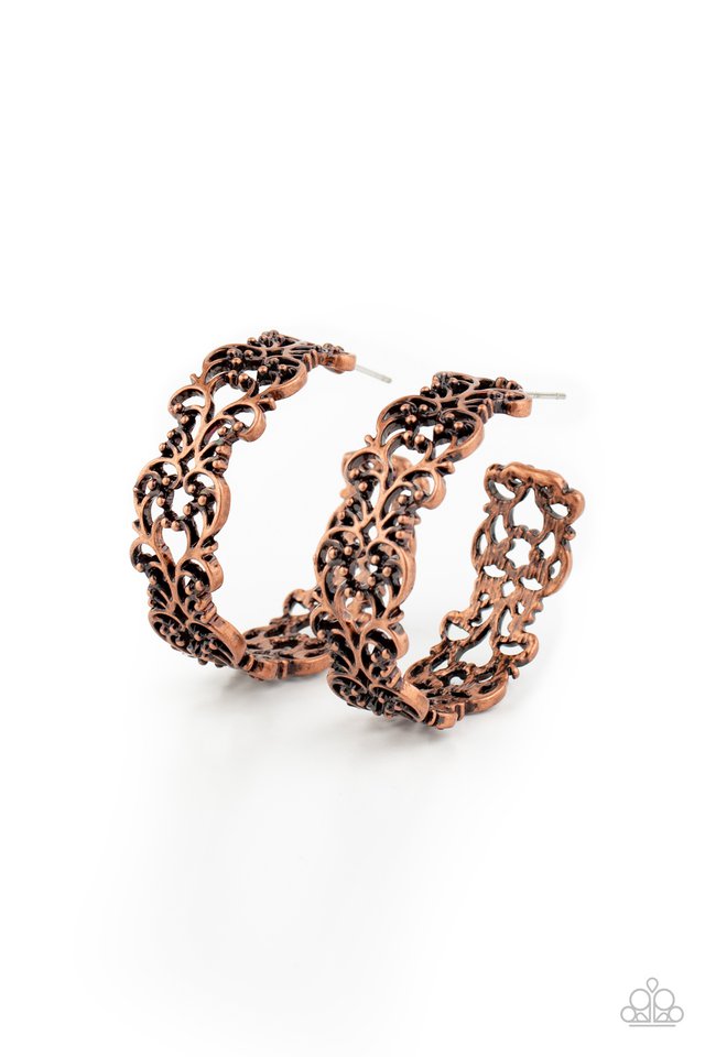 Laurel Wreaths - Copper - Paparazzi Earring Image