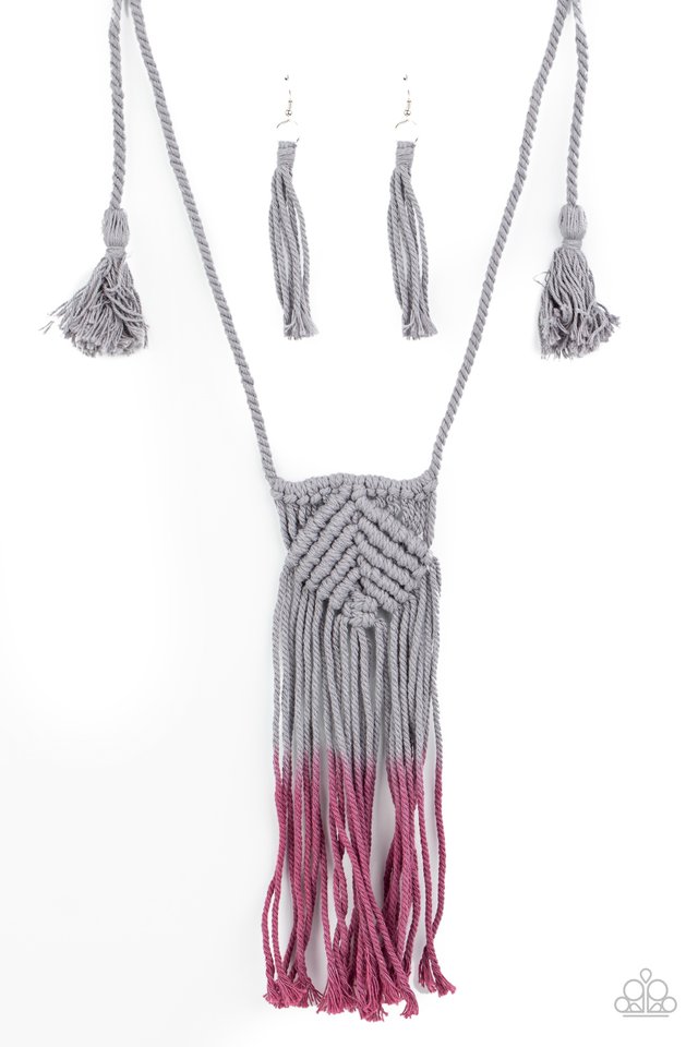 Look At MACRAME Now - Purple - Paparazzi Necklace Image